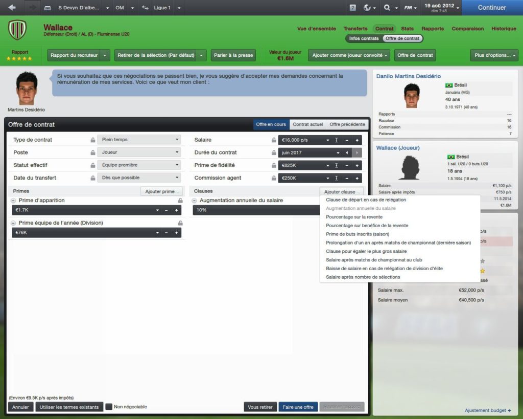 football manager 2013 pc contrat