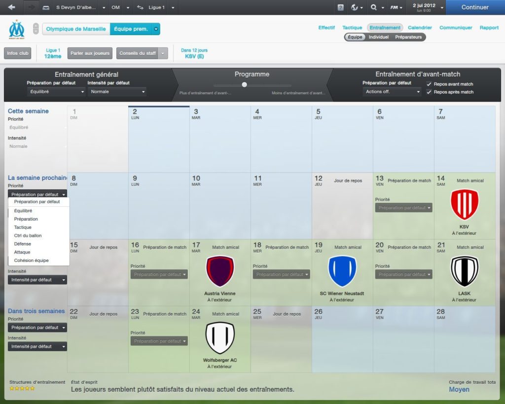 football manager 2013 pc entrainement