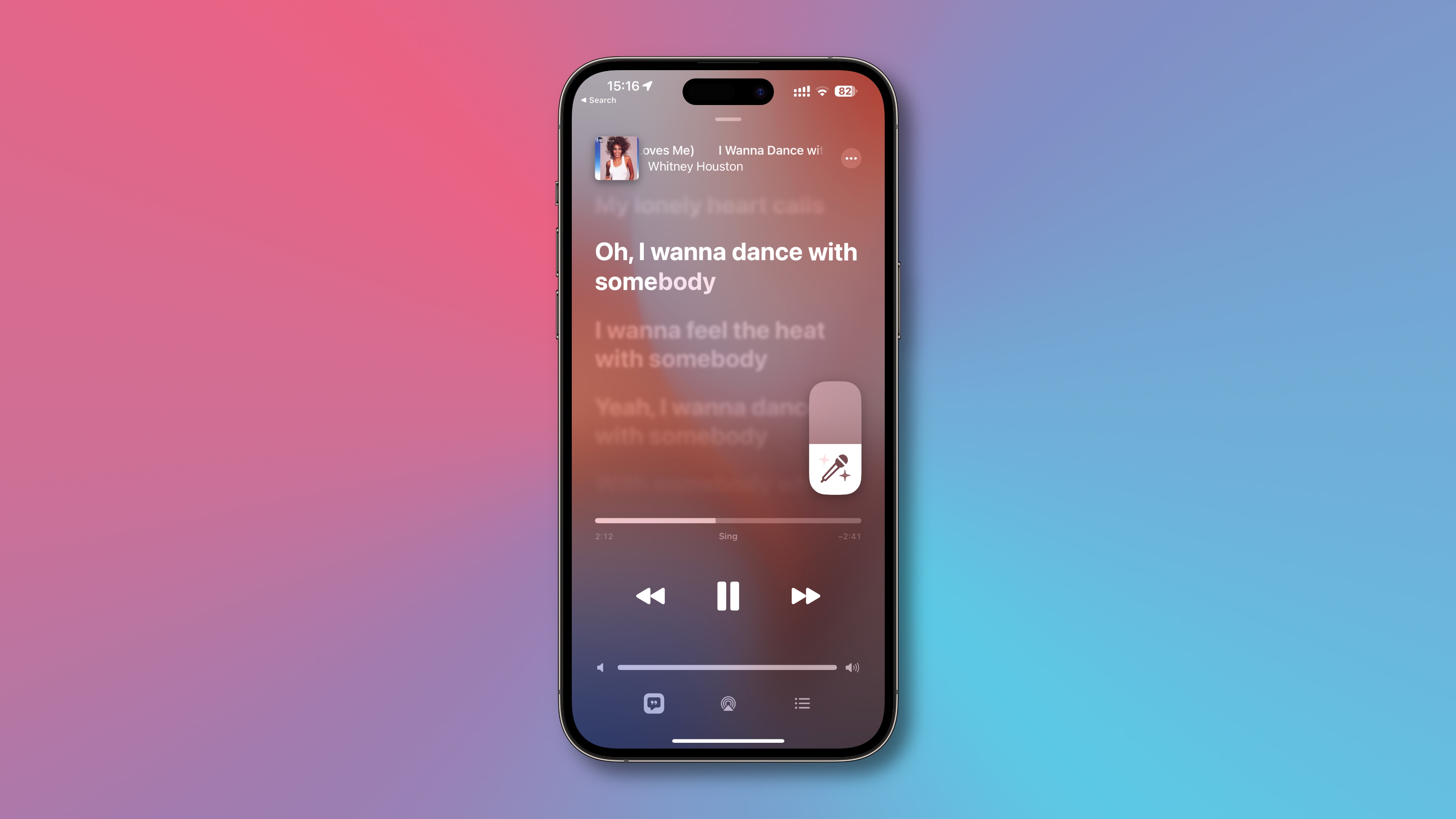 Présentation de la fonctionnalité de karaoké Sing sur Apple Music sur iPhone