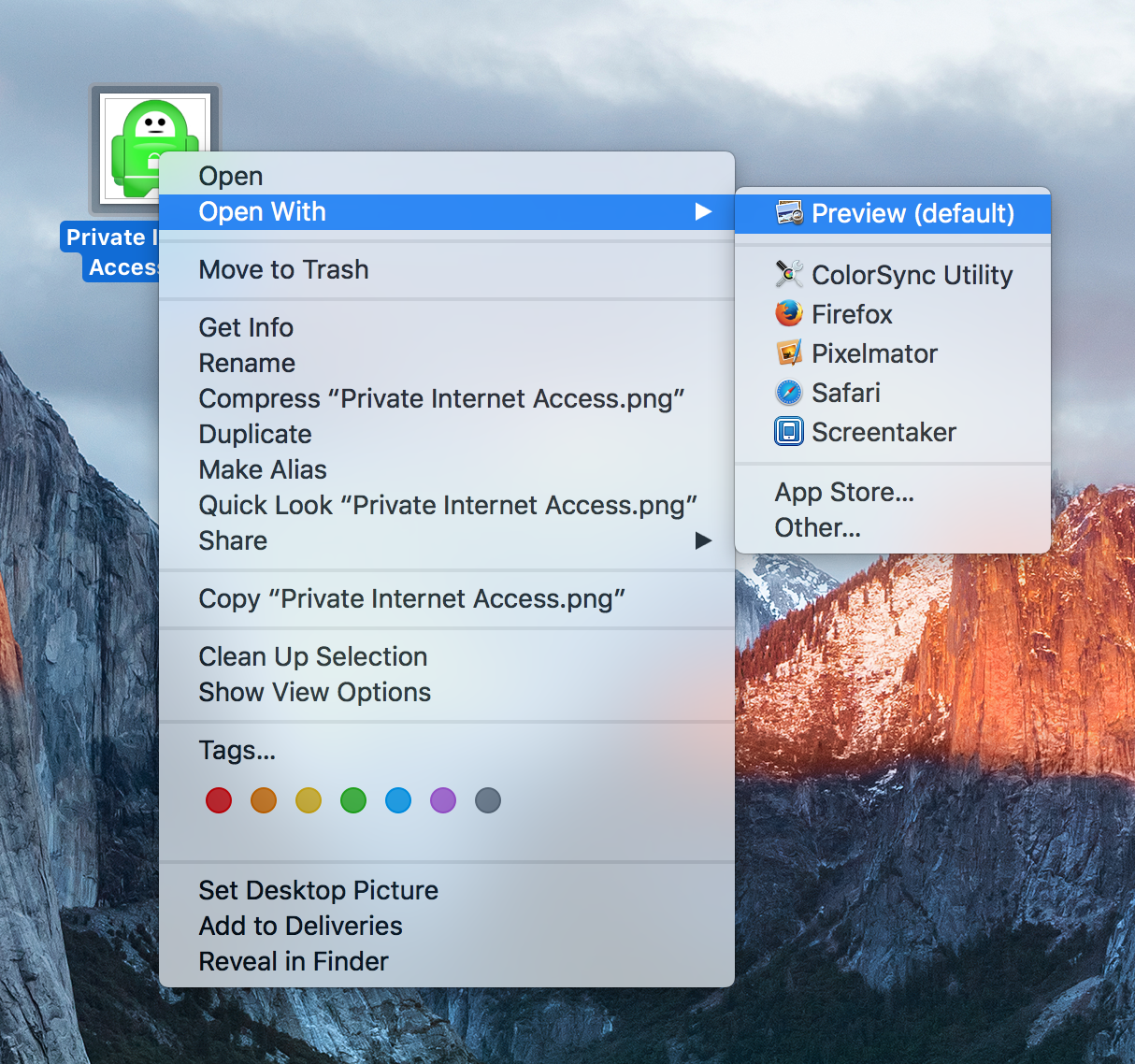 Ouvrir une image ou une icône d'application dans Aperçu sur Mac