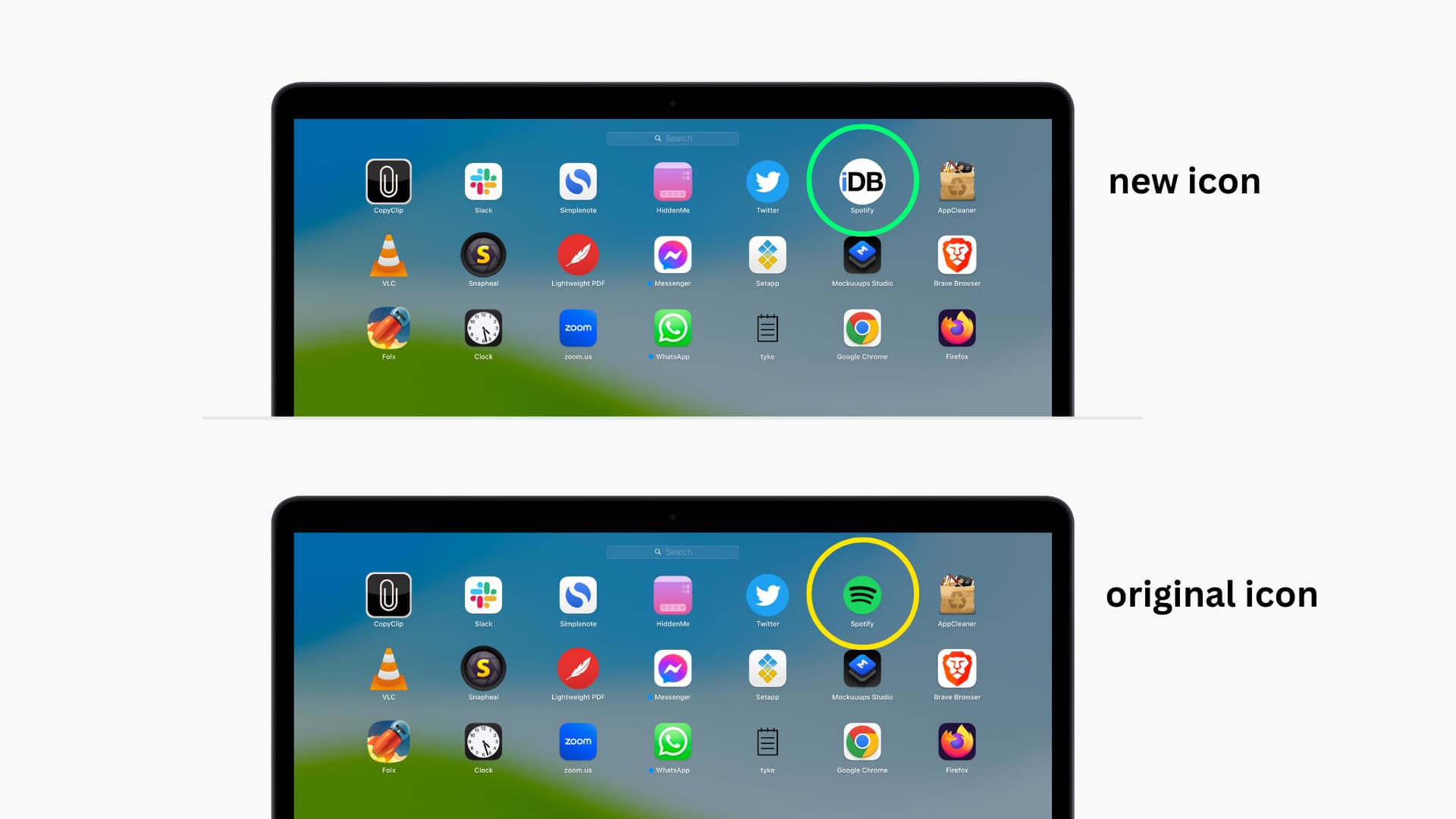 Changer l'icône de l'application sur Mac