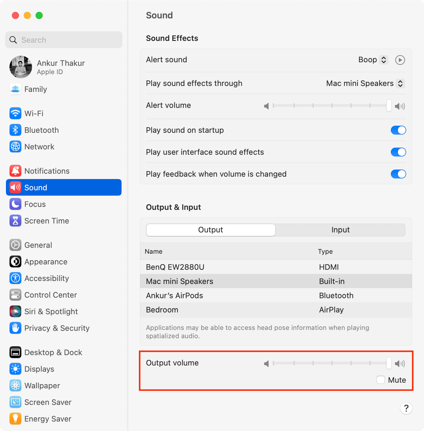Augmenter le volume de sortie audio sur Mac