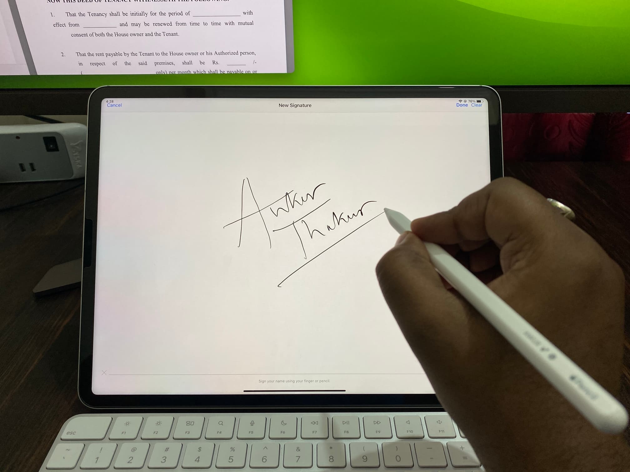 Création d'une signature pour Mac sur iPad à l'aide d'Apple Pencil