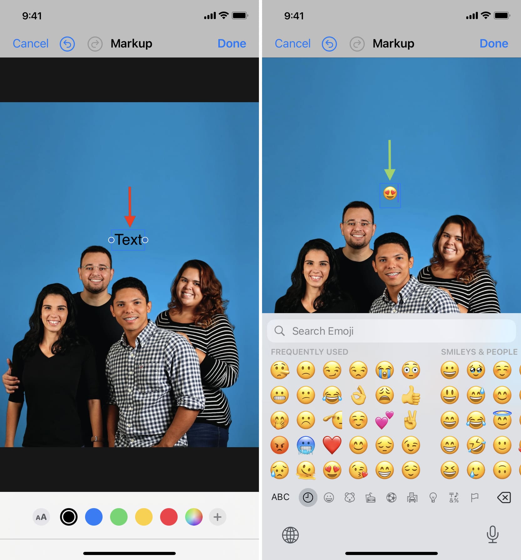 Ajouter un emoji sur une image dans l'application iPhone Photos