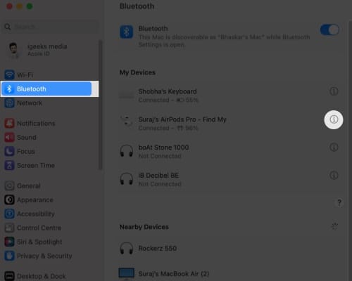 Accédez aux paramètres Bluetooth sur Mac
