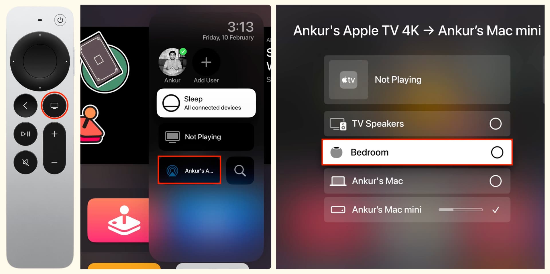 Sélectionnez HomePod comme haut-parleur pour Apple TV