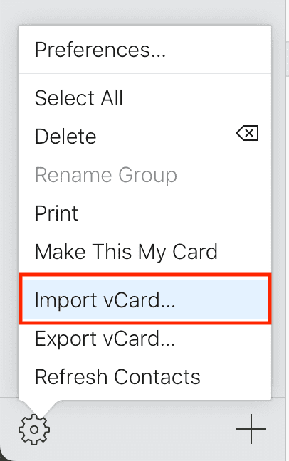 Importer vCard dans les contacts iCloud sur le Web