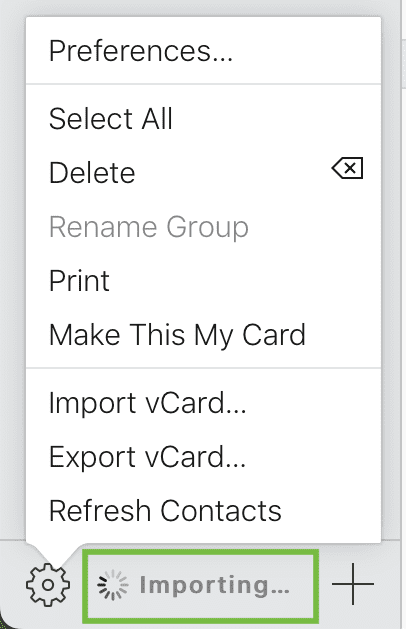 Contacts importés dans iCloud sur le Web