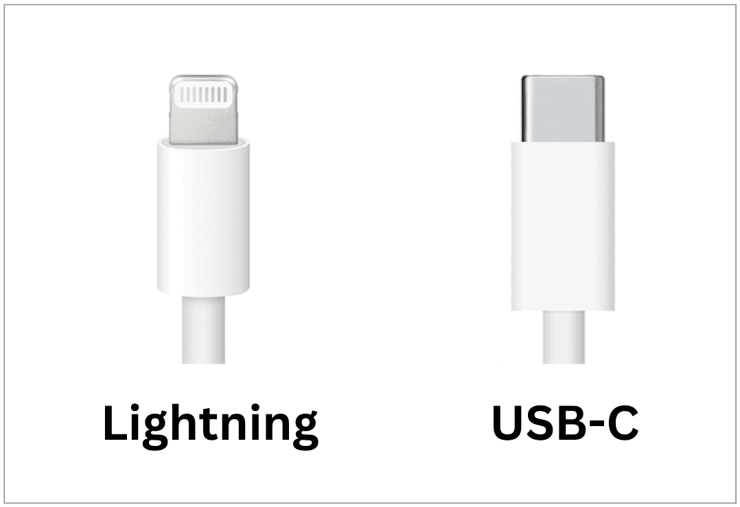 Connecteurs Lightning et USB-C