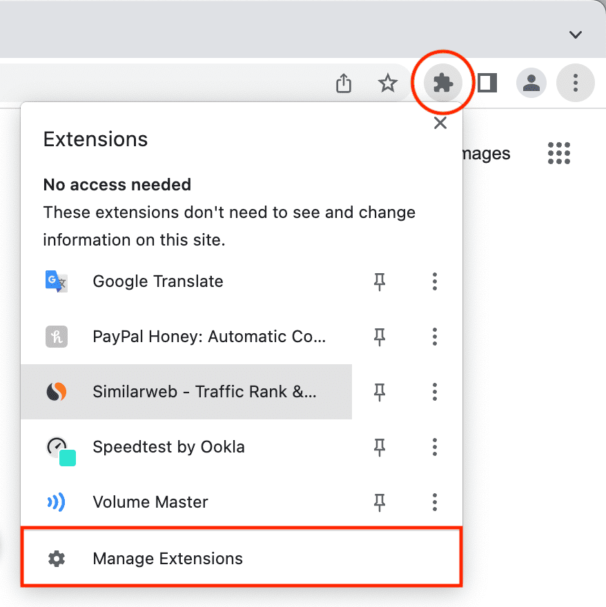 Voir les extensions Chrome installées