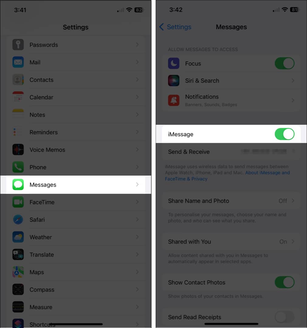 Activer iMessage sur iPhone