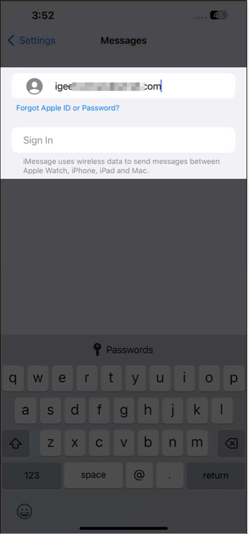 Connectez-vous à votre iMessage sur iPhone