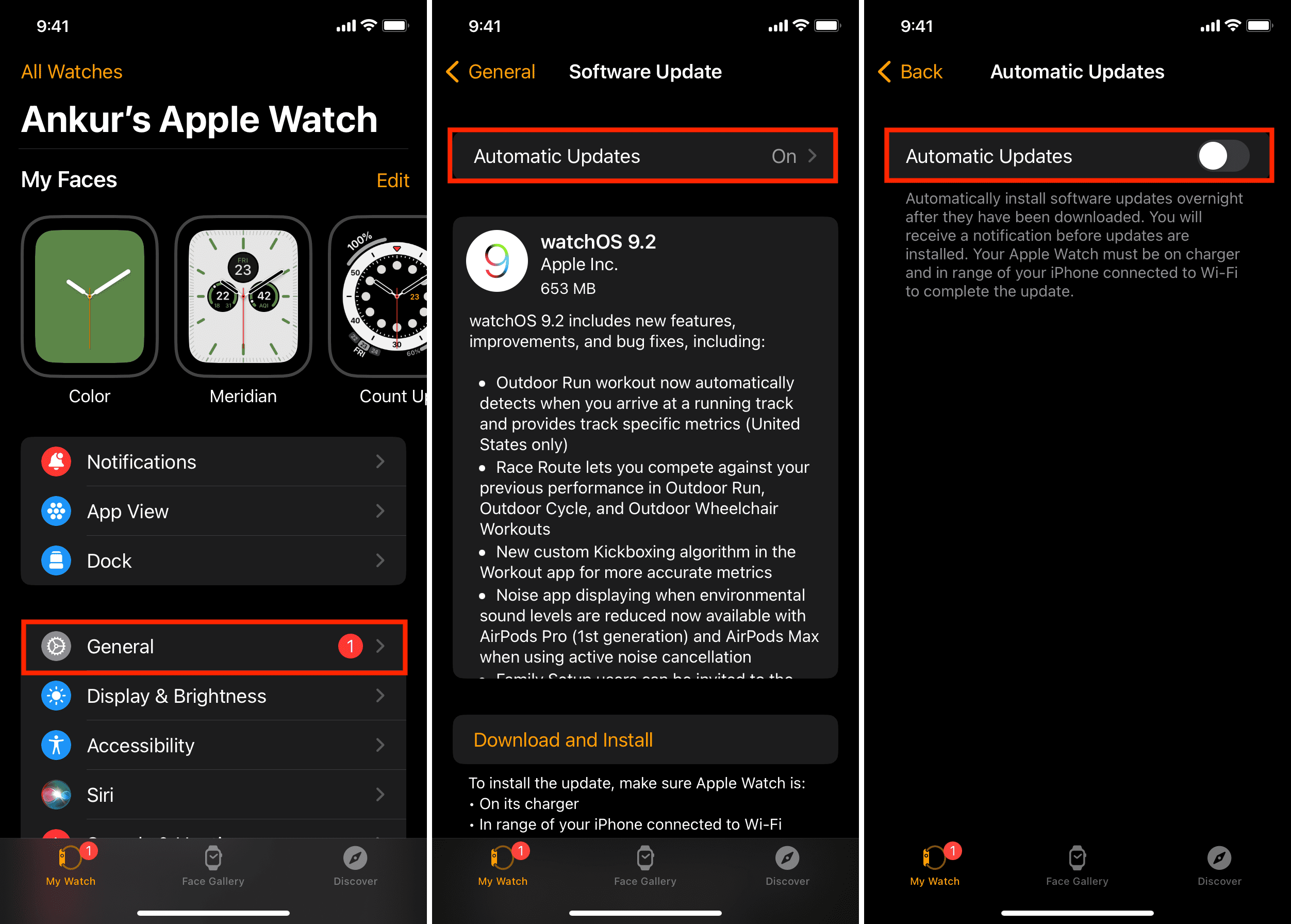 Désactivez la mise à jour automatique du logiciel sur Apple Watch à partir de l'application iOS Watch