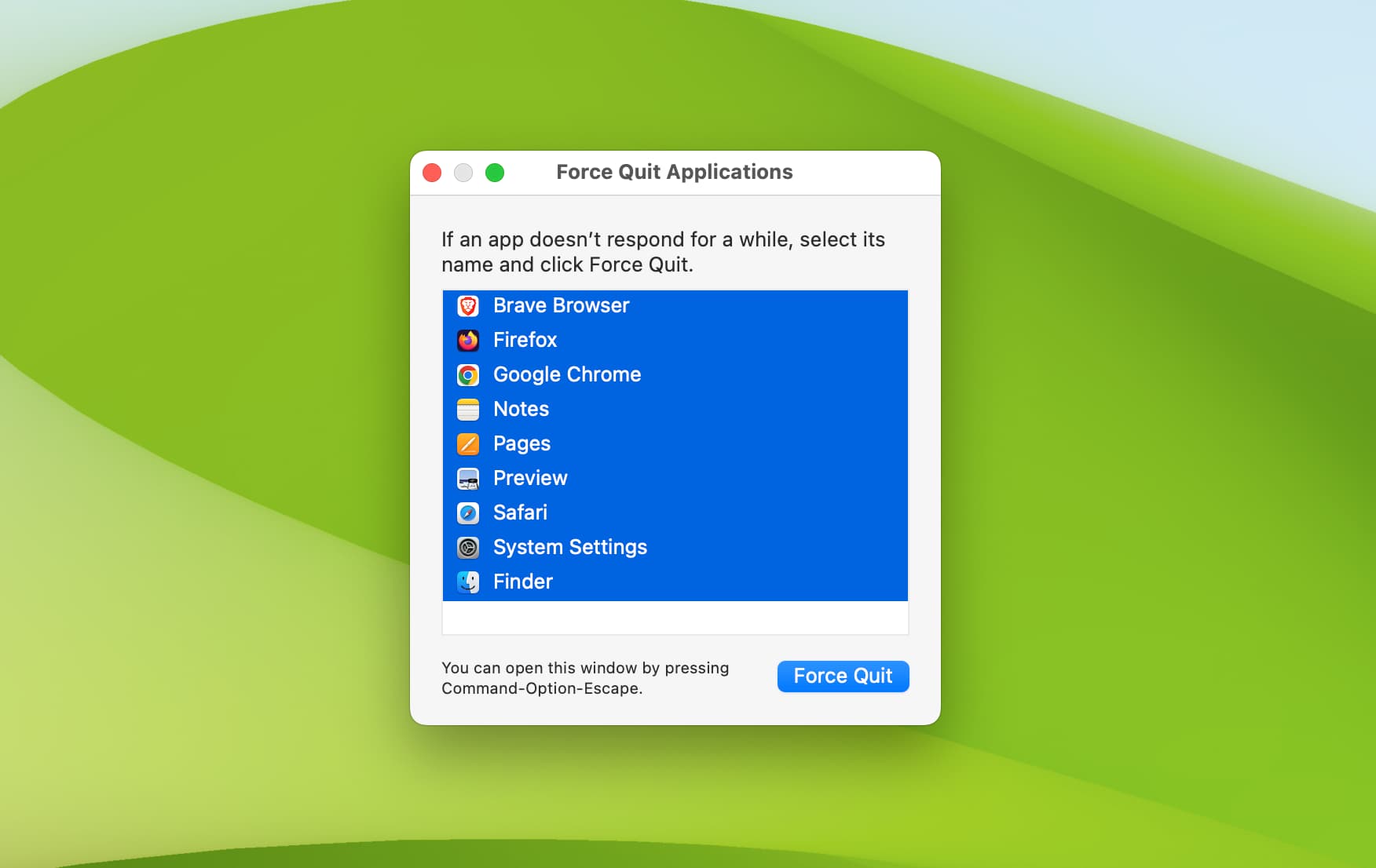 Forcer la fermeture de toutes les applications sur Mac