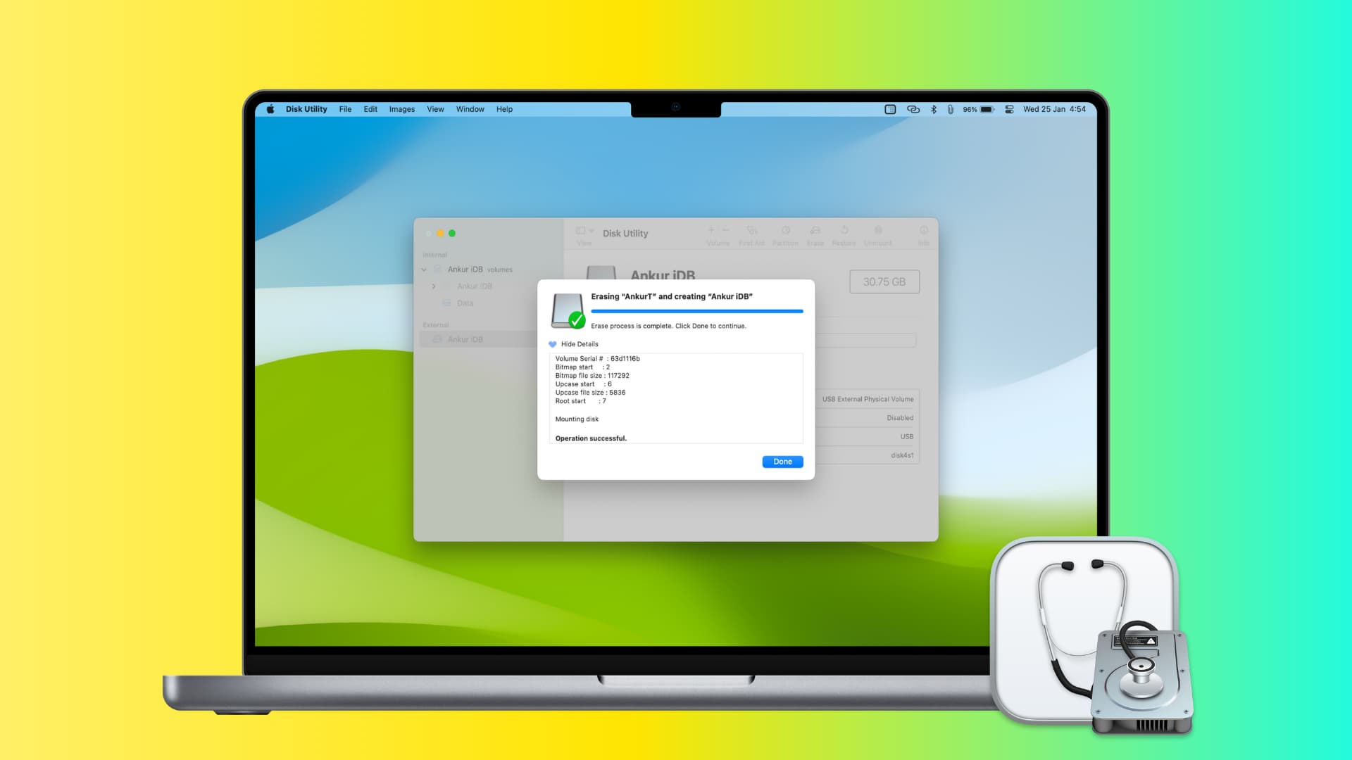 Formater le lecteur sur Mac à l'aide de l'utilitaire de disque