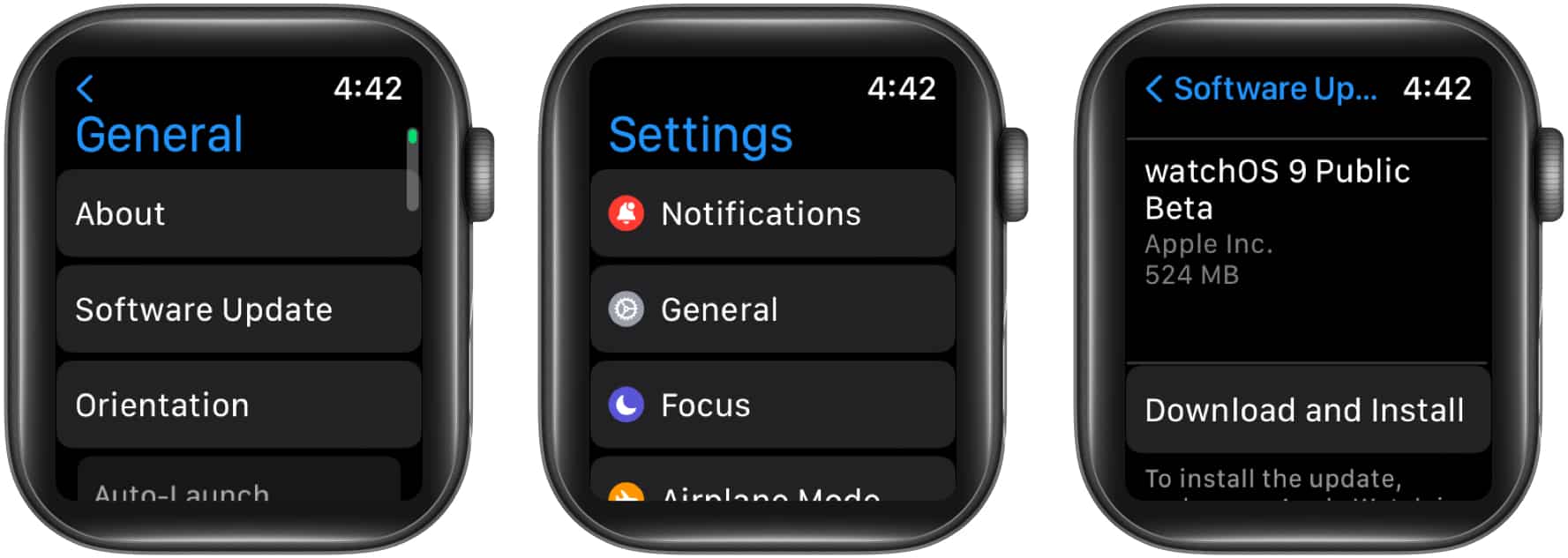 installer watchOS 9.5 sur Apple Watch