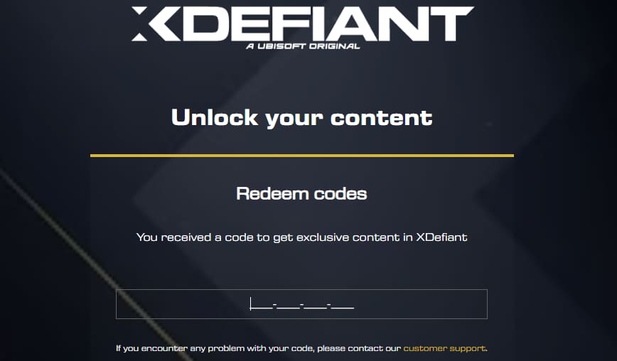 Écran d'échange de code bêta fermé XDefiant