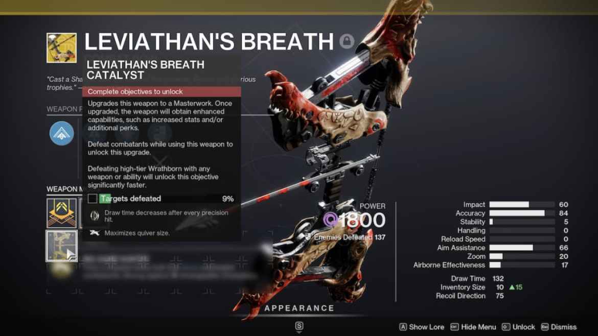 Comment obtenir le catalyseur du souffle du Leviathan dans Destiny