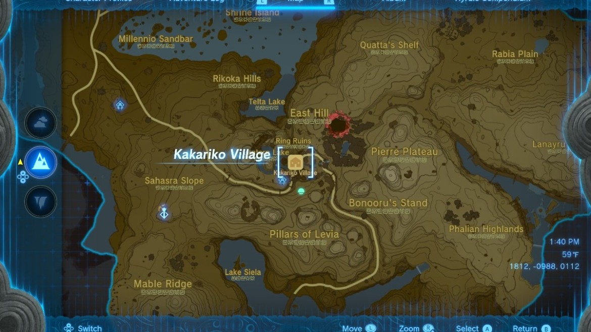 Ou se trouve le village de Kakariko dans Les Larmes