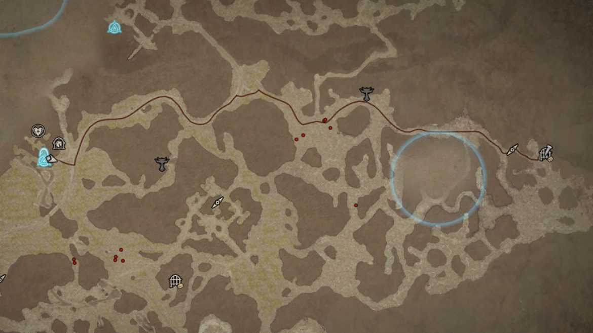 Emplacement du donjon Whispering Pines pour l'aspect balistique dans Diablo 4