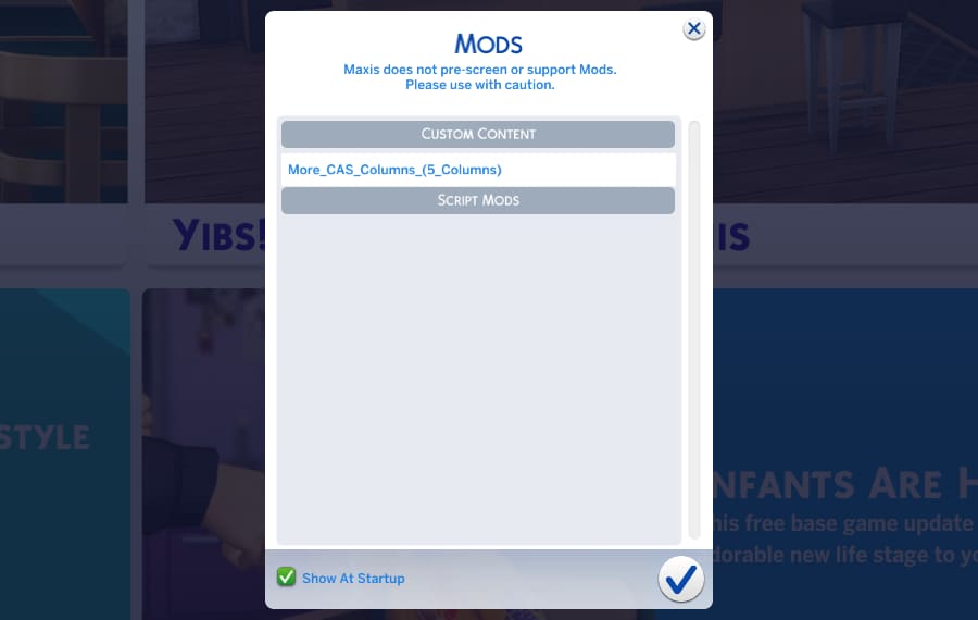 Les Sims 4 CAS Colonnes Mod