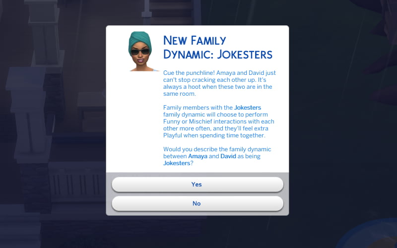 La dynamique de la famille Sims 4 Joker