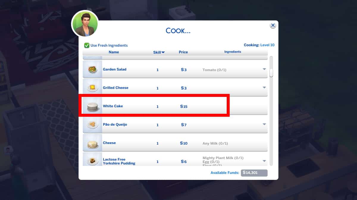 Les Sims 4 cuisinent un gâteau blanc pour le mariage