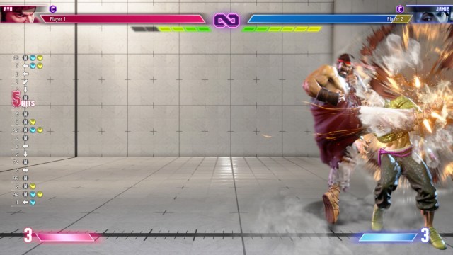 Une capture d’écran de Ryu attaquant Jamie dans un coin dans Street Fighter 6.