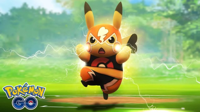 Une image de Pikachu Libre avec le logo Pokémon GO.
