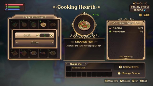 Fae Farm Comment cuisiner du poisson cuit à la vapeur