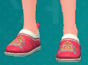 Une capture d’écran des chaussures Slip-On rouges et blanches de Pokémon Écarlate et Violet : Le Masque Sarcelle.
