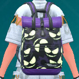 Une capture d’écran d’un sac à dos en nylon bidirectionnel à motifs Gastly de Pokémon Scarlet et Violet: The Saral Mask.