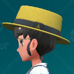 Une capture d’écran d’un chapeau de canotier jaune de Pokémon Écarlate et Violet: The Saral Mask.