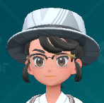 Une capture d’écran d’un chapeau de plaisancier avec des motifs triangulaires de Pokémon Écarlate et Violet: Le masque sarcelle.