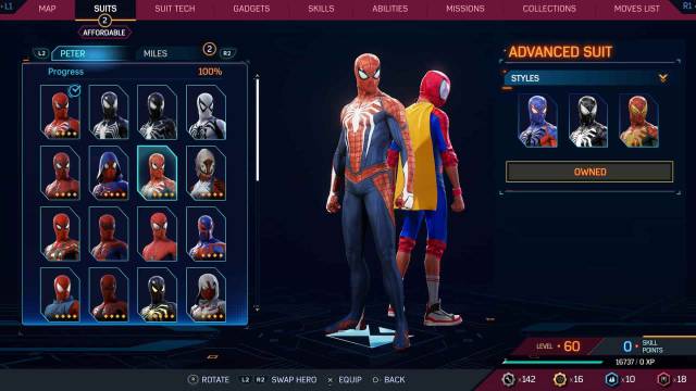 1697732349 492 Tous les costumes dans Spider Man 2 pour Peter et Miles