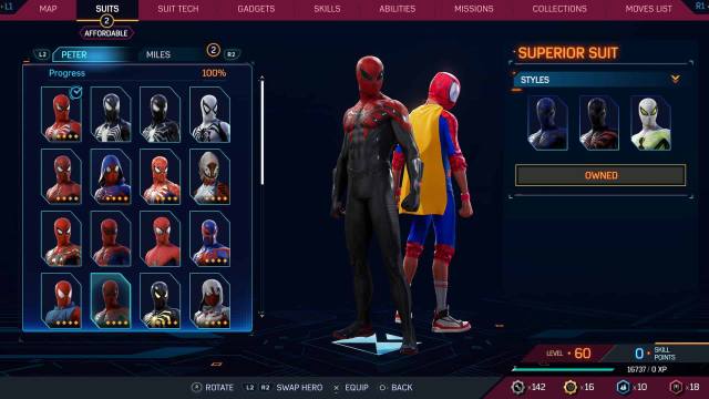 1697732350 721 Tous les costumes dans Spider Man 2 pour Peter et Miles