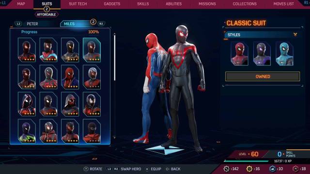 1697732353 666 Tous les costumes dans Spider Man 2 pour Peter et Miles