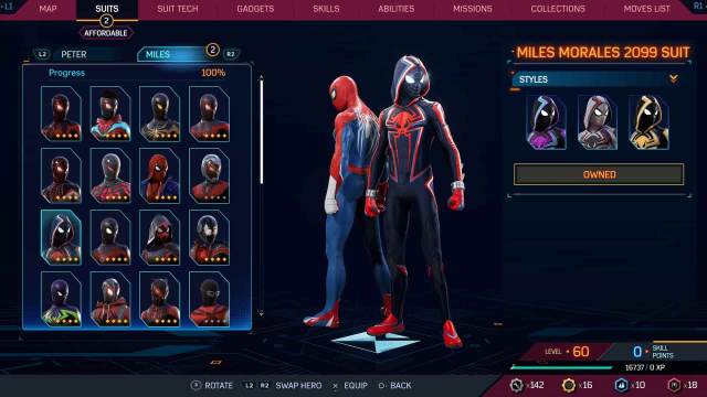 1697732354 246 Tous les costumes dans Spider Man 2 pour Peter et Miles