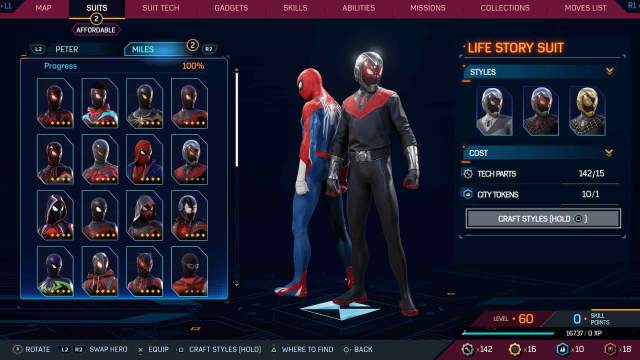 1697732354 252 Tous les costumes dans Spider Man 2 pour Peter et Miles