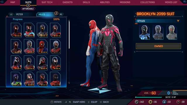 1697732354 715 Tous les costumes dans Spider Man 2 pour Peter et Miles