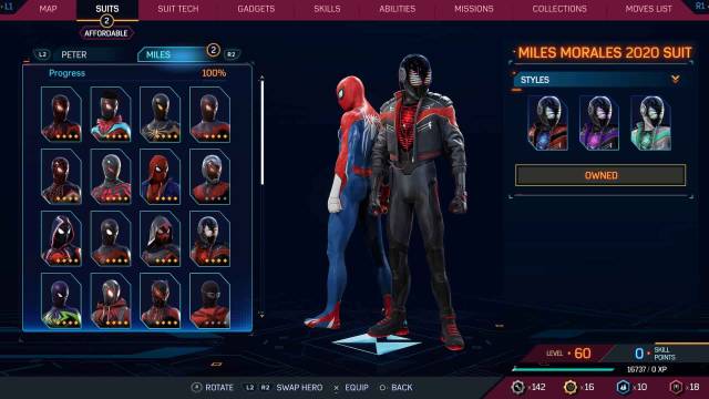 1697732354 762 Tous les costumes dans Spider Man 2 pour Peter et Miles