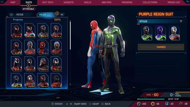 1697732355 423 Tous les costumes dans Spider Man 2 pour Peter et Miles