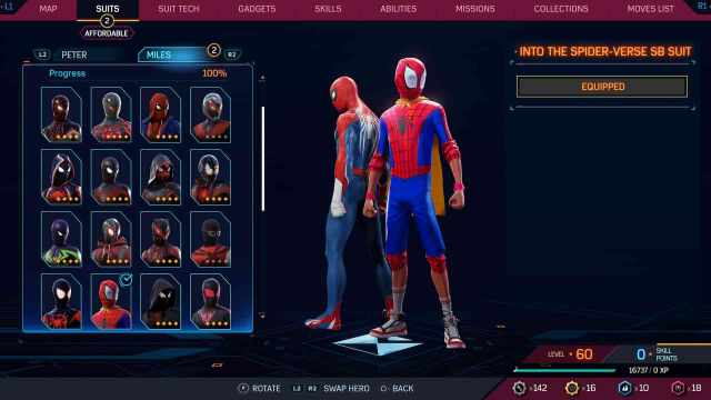 1697732355 495 Tous les costumes dans Spider Man 2 pour Peter et Miles