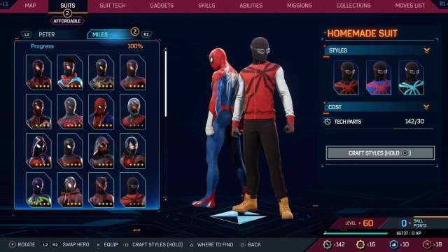 1697732355 667 Tous les costumes dans Spider Man 2 pour Peter et Miles