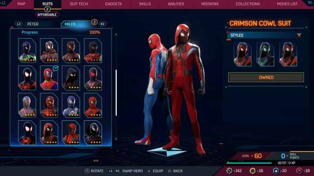 1697732356 552 Tous les costumes dans Spider Man 2 pour Peter et Miles