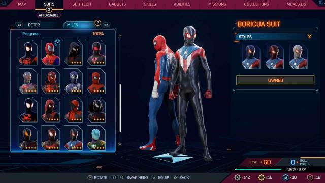 1697732357 681 Tous les costumes dans Spider Man 2 pour Peter et Miles