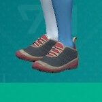 Capture d’écran de Pokemon Scarlet et Violet de chaussures de course multicolores.