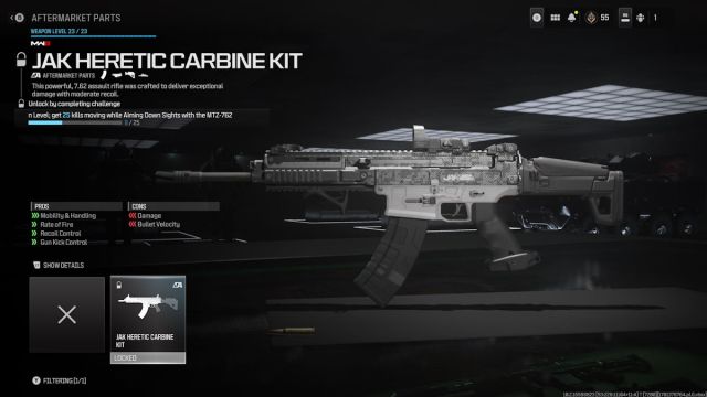 Comment obtenir le kit de carabine JAK Heretic dans MW3