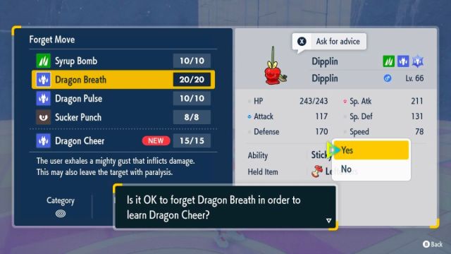 Pokemon Indigo Disk Comment faire evoluer Dipplin en Hydrapple en