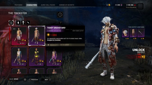 Dead by Daylight Tous les cosmetiques DOMREBEL – Listes